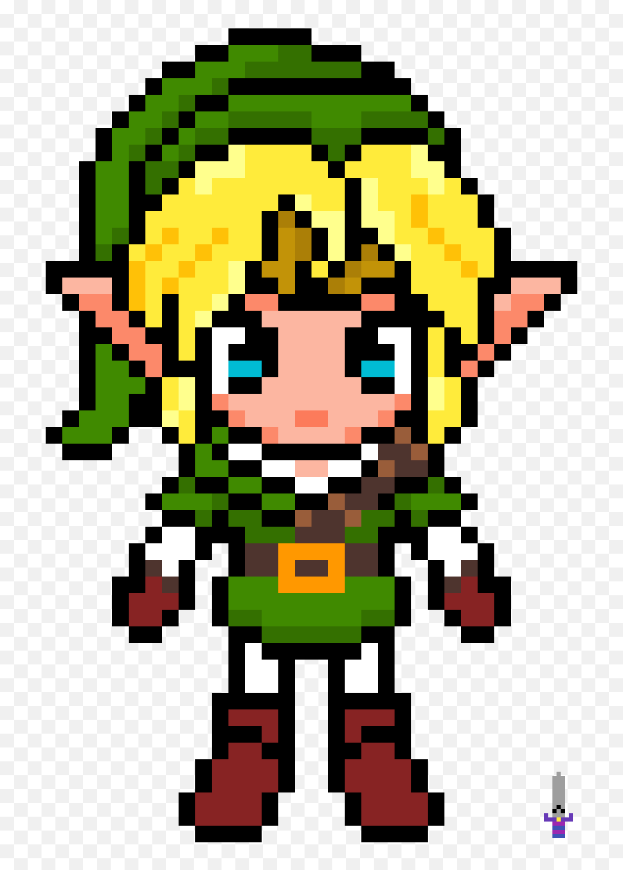 Pixilart - Legend Of Zelda Ocarina Of Time Cute Link By Zelda Strijkkralen Png,Ocarina Of Time Png