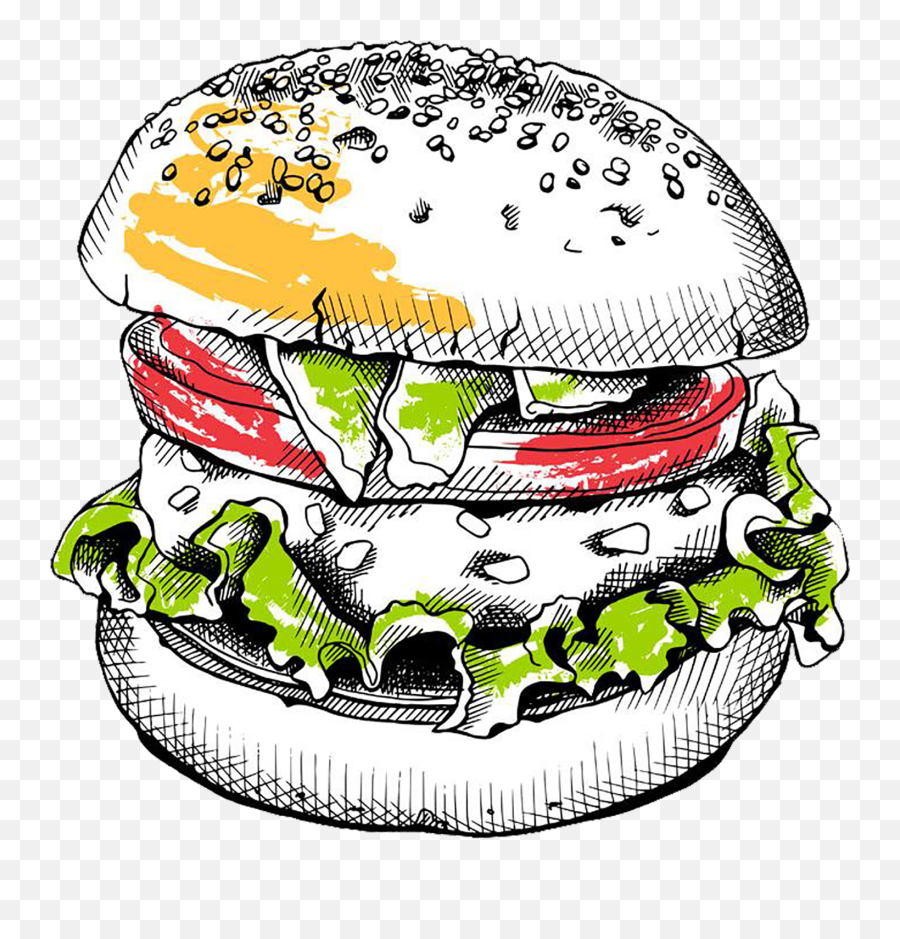 Download Hd Hamburger Clipart Bacon Cheeseburger - Vector Hamburger Png,Hamburger Transparent