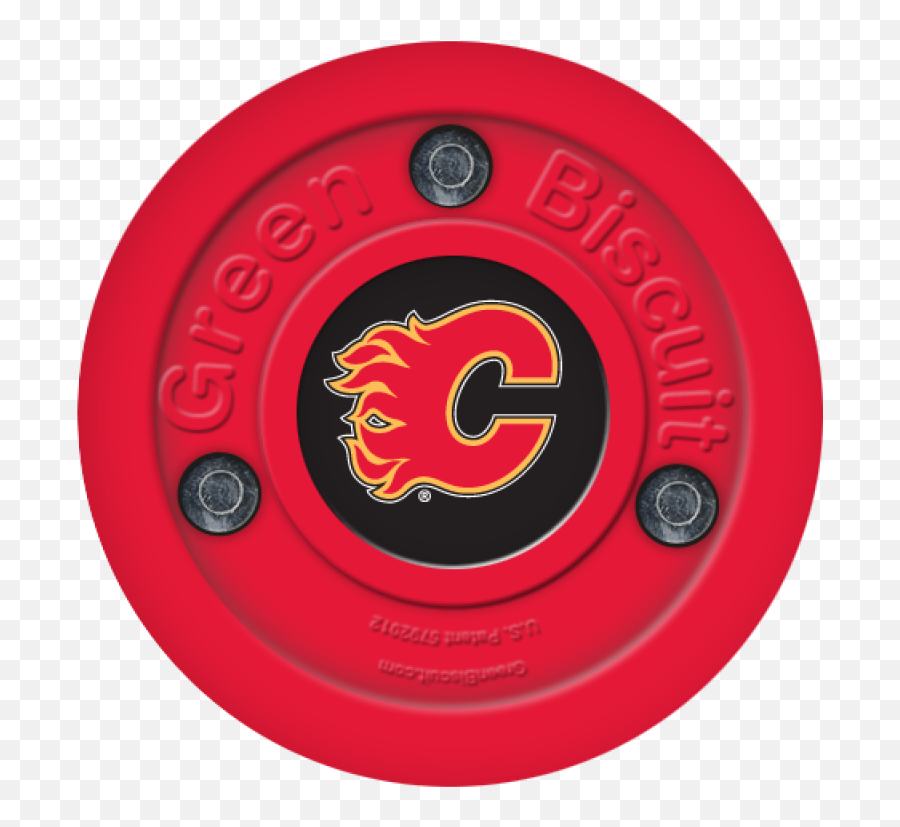 Download Hd Green Biscuit Calgary Flames Stickhandling - Calgary Flames Png,Green Flames Png