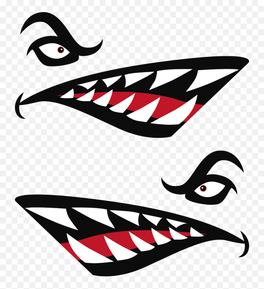 Shark Teeth Vehicle Sticker - Tenstickers Shark Teeth Decal Transparent Png,Scary Eyes Png