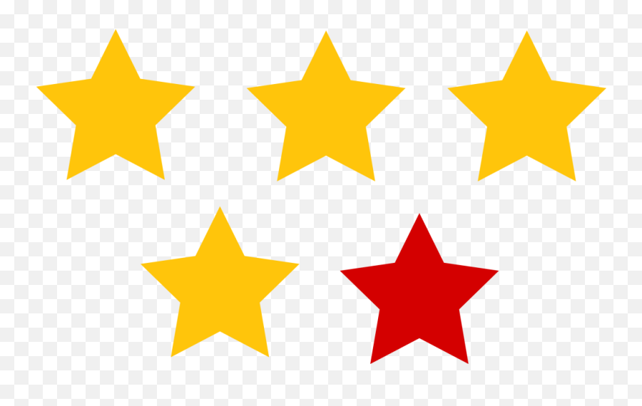 4 Yellow 1 Red Star Rating Clipart Photos Daily Cliparts - Customer Feedback On Website Png,Red Star Transparent