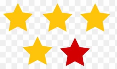 4 Yellow 1 Red Star Rating Clipart Photos Daily Cliparts - Customer Feedback On Website Png,Red Star Transparent