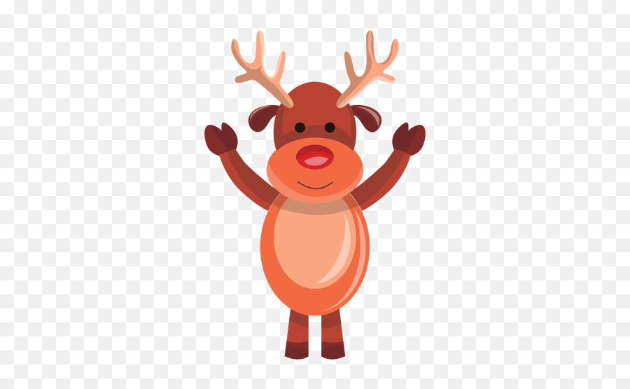 Reindeer Cartoon Waving Hello 74 - Transparent Png U0026 Svg Rudolph,Reindeer Png