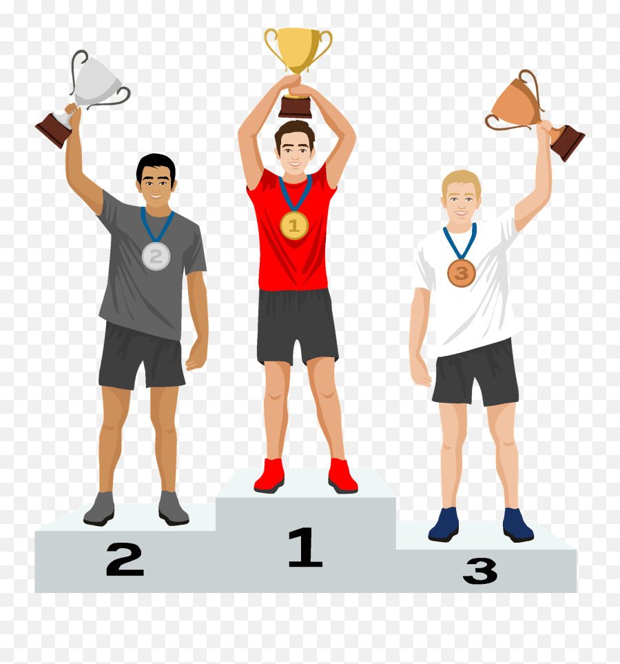 Trophy Medals And Podium For 3 Winners Clipart Free - Podium Winner Clipart Png,Podium Png