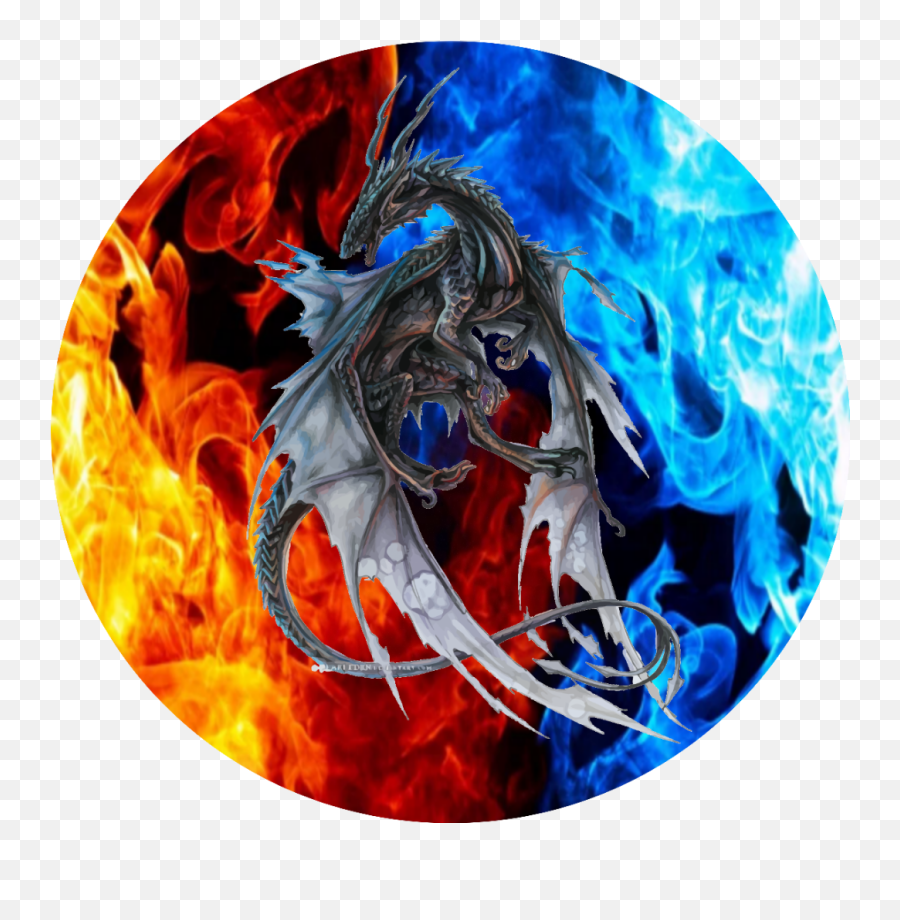 Cold Ice Sticker Lizzie Edits Png Blue - Fire Blue Breathing Dragon,Fire Circle Transparent