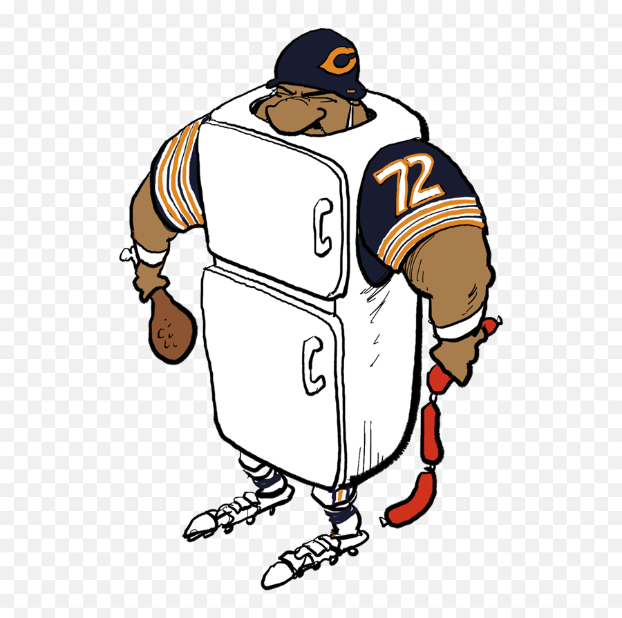 Football Bowl Oregon Ducks Player - William The Refrigerator Perry Cartoon Png,Chicago Bears Png