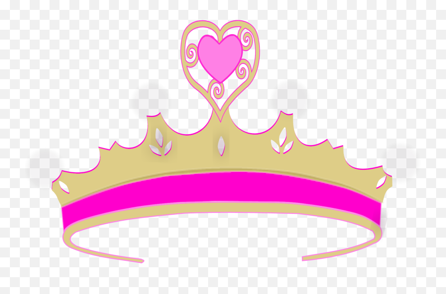 Pink Heart Crown Svg Vector Clip Art - Svg Princess Crown Clip Art Png,Heart Crown Png