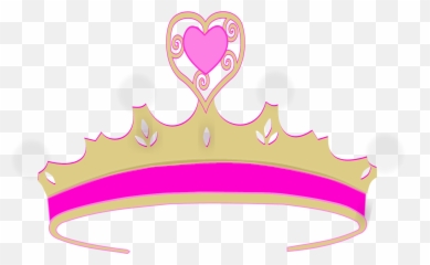 Pink Heart Crown Svg Vector Clip - Princess Art png