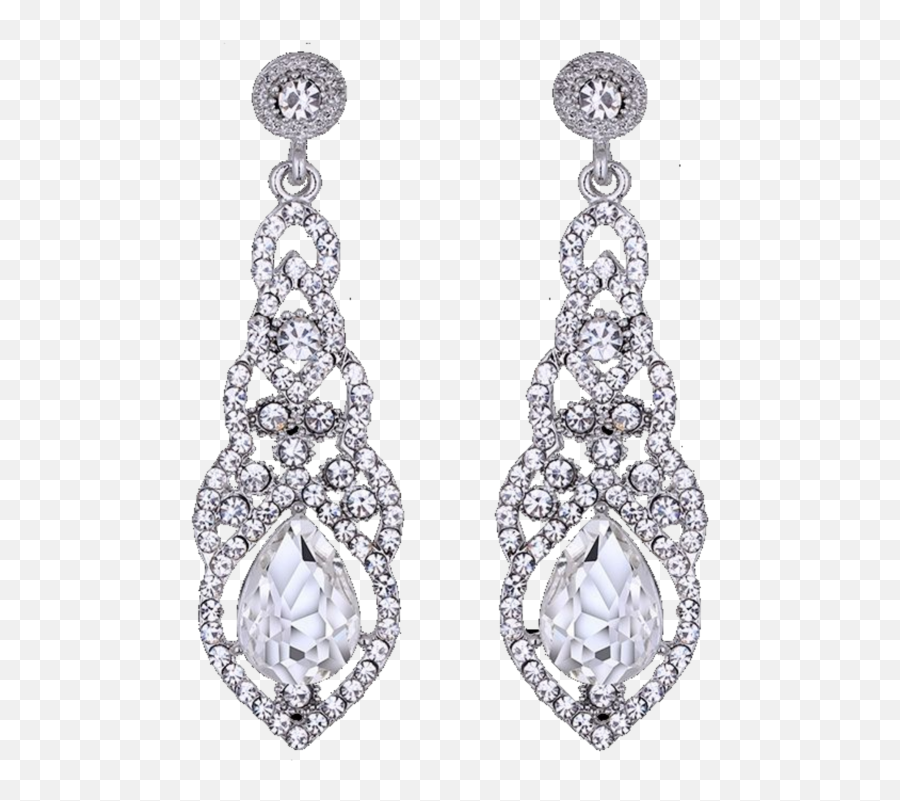 Download Fancy Diamond Earrings - Full Size Png Image Pngkit Rhinestone Chandelier Earrings Silver,Diamond Earrings Png