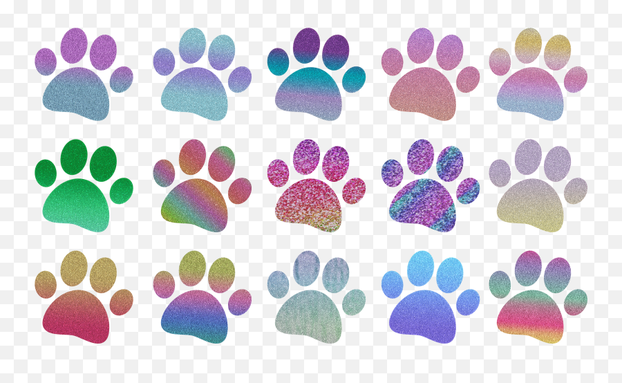 Glitter Dog Paw Print Clipart Stickers Png