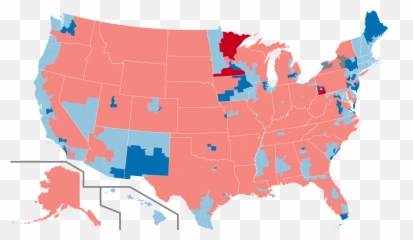 R Transparent - Us House Of Representatives Map By Party png
