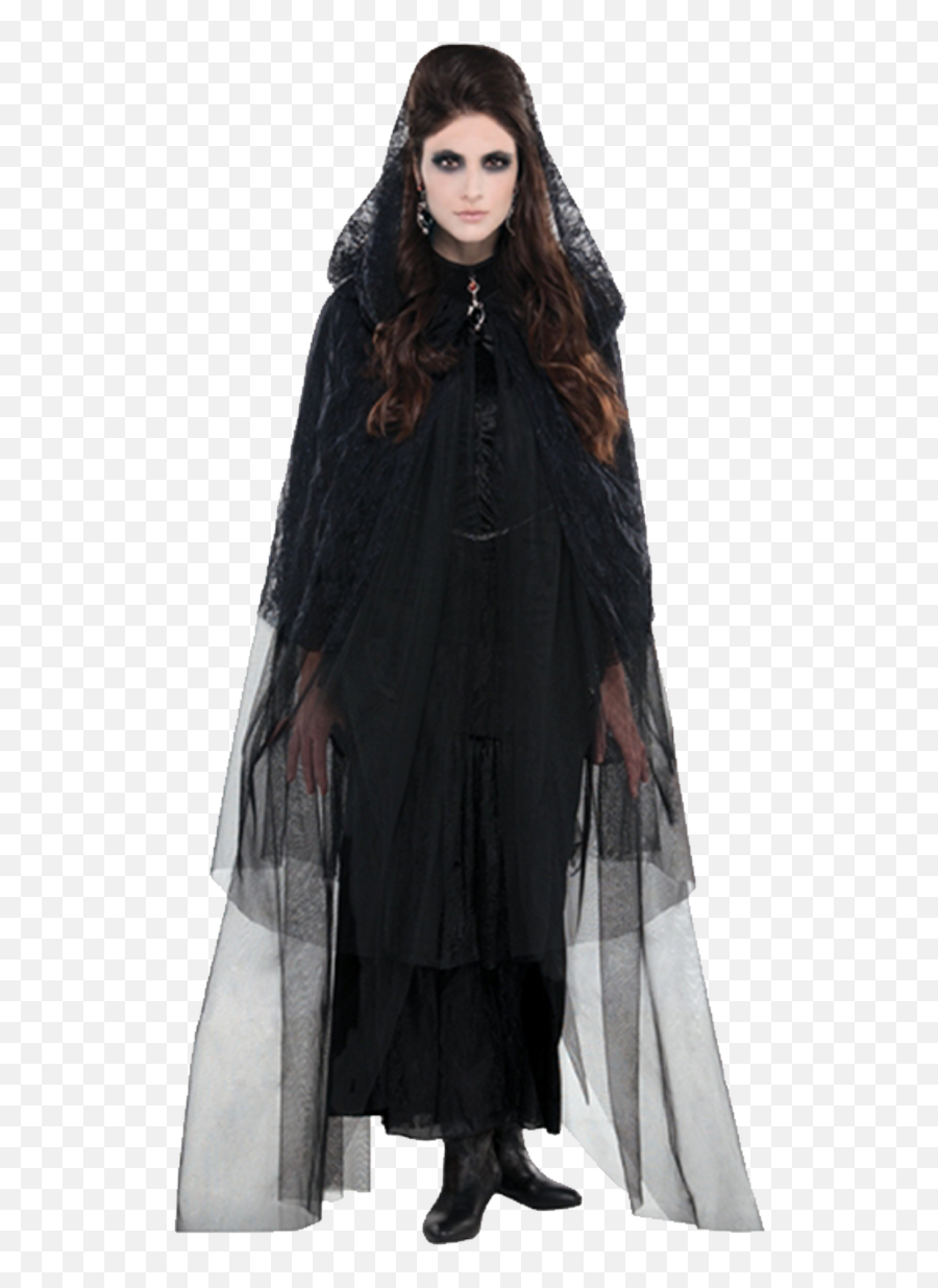 Witch Costumes U0026 Accessories - Hooded Sheer Black Cape Png,Fashion Icon Halloween Costumes