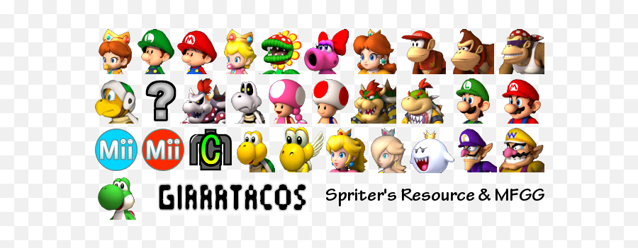 Download Mario Kart Wii Game Sprites - Mario Kart Wii Character Icons Png,Wiimote Icon
