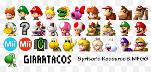 Download Mario Kart Wii Game Sprites - Character Icons png