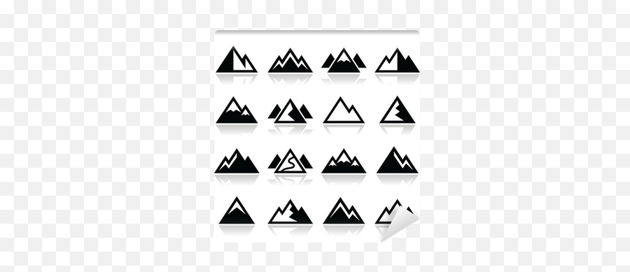 Wall Mural Mountain Vector Icons Set - Pixersus Moutain Path Icon Png,Simple Line Icon Set