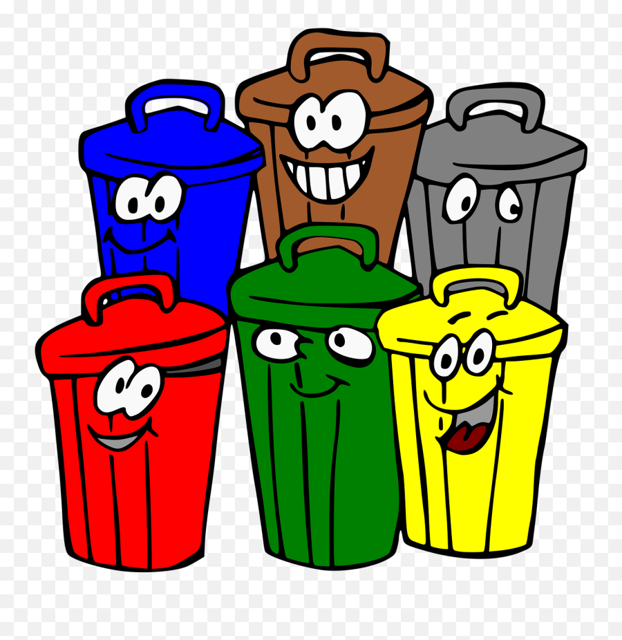 Trash Bins Smiley Face - Free Vector Graphic On Pixabay Contenedores De Basura Animados Png,Steampunk Recycle Bin Icon