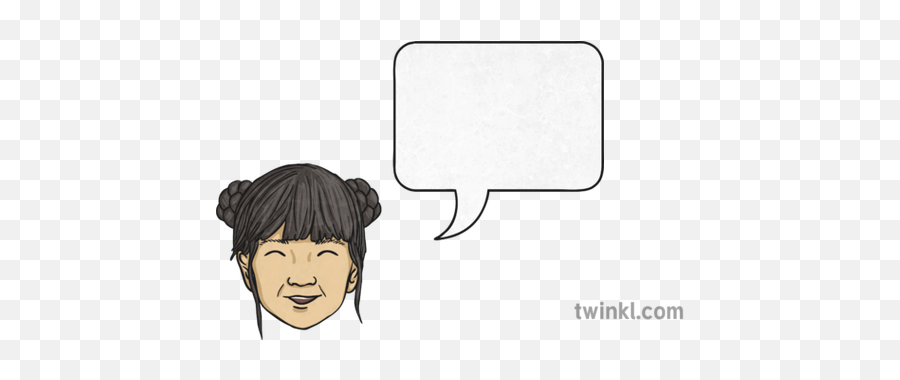 Girls Head With Speech Bubble Illustration - Twinkl Sketch Png,Speech Bubble Png