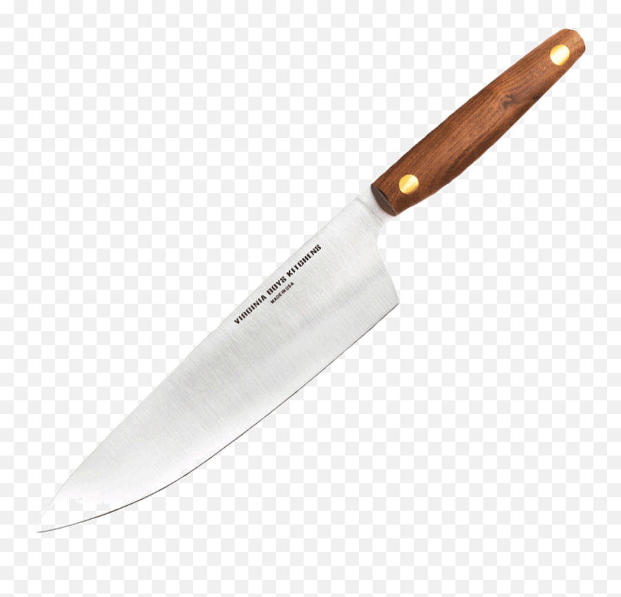 Chef Knife With Walnut Wood Handle - Full Tang Chef Knife Handle Png,Kitchen Knife Png