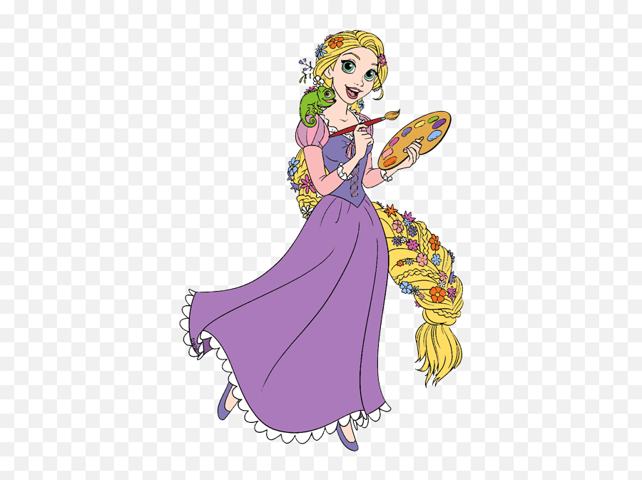 Download Hd Tangled Clip Art Disney Galore Pascal Painting - Rapunzel Painting Png,Rapunzel Transparent