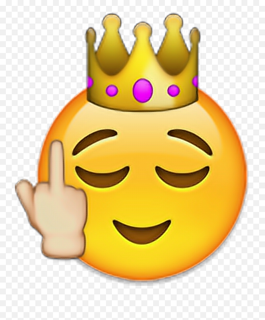 Fuckyou Sticker - Crown Iphone Emoji Clipart Full Size Emoji Iphone Png,Iphone Emojis Png