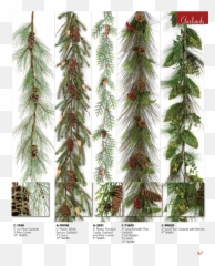 Garland Png - Long Pine Needle Garland Artificial White
