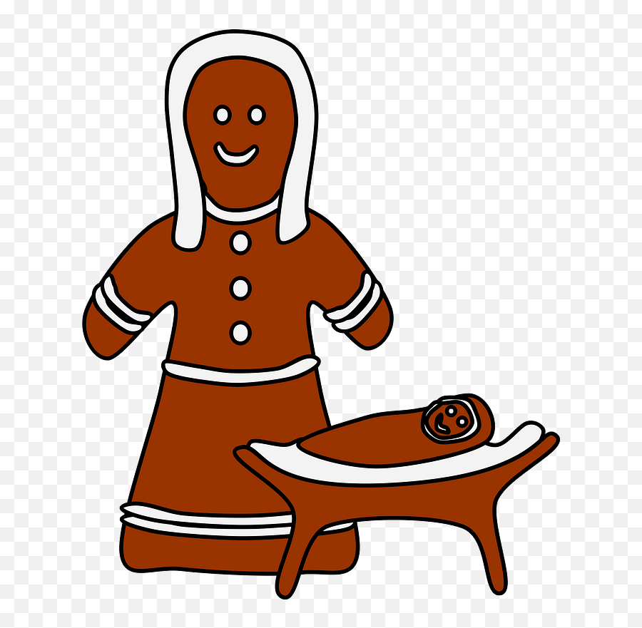 Gingerbread Mary And Jesus Clipart Free Download - Gingerbread Png,Jesus Clipart Png