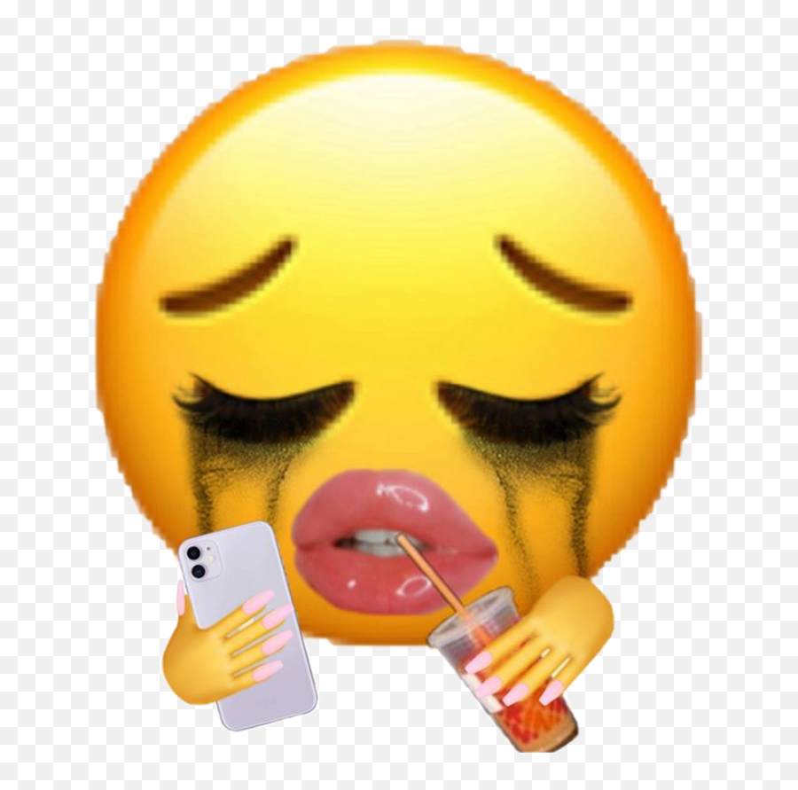 Freetoedit Crying Sticker - Crying Emoji With Nails Png,Nails Emoji Png