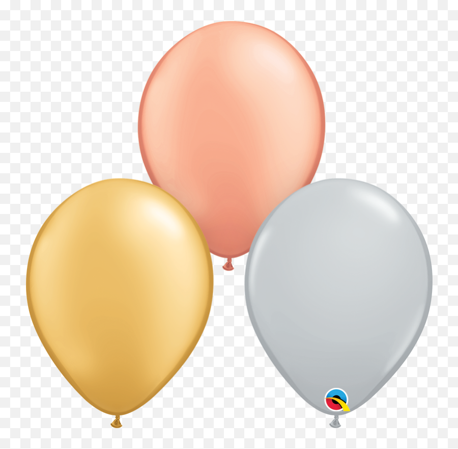 Silver Gold Rose Latex Balloons - Balloon Png,Silver Balloons Png