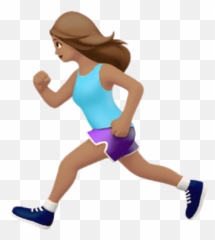 100 Emoji Transparent Png - Girl Running