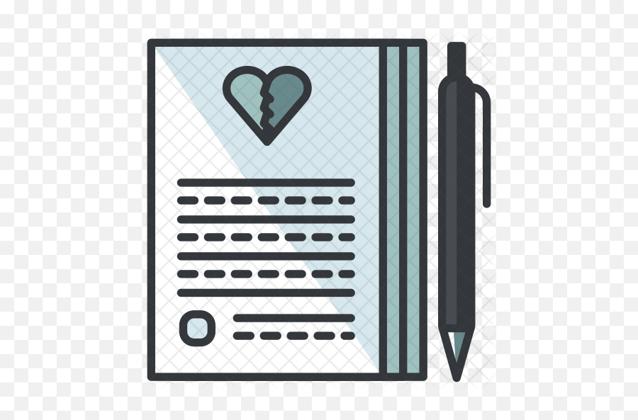 Divorce Paper Icon Of Colored Outline - Divorce Papers Icon Png,Papers Png