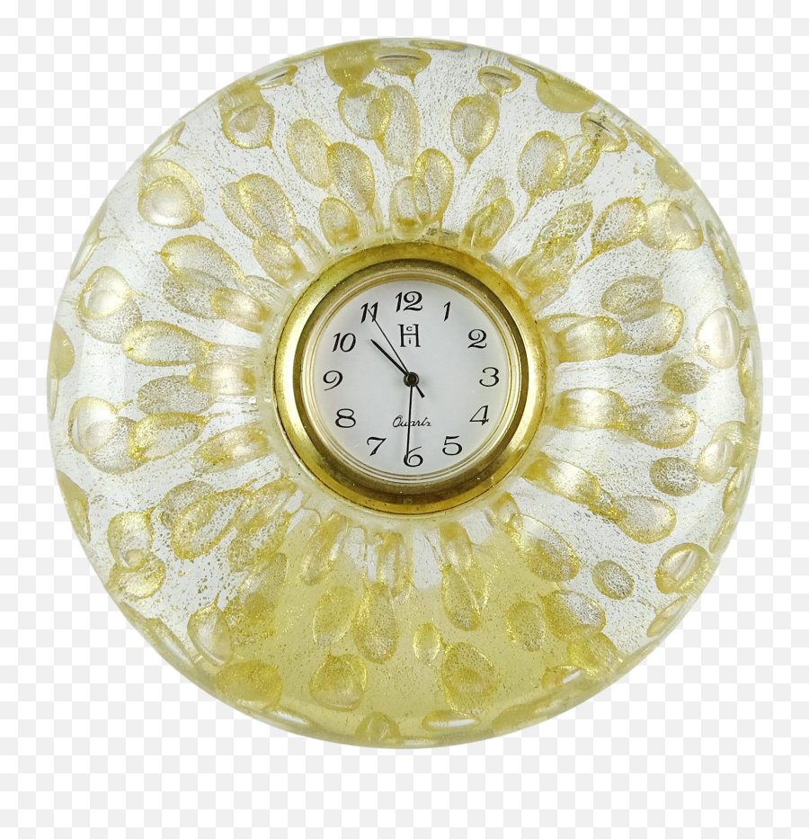 Vintage Murano Gold Flecks Bubbles - Solid Png,Gold Clock Png