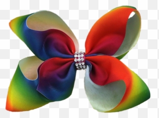 Download Hareena Hair Bow - Rhinestone Rainbow Bow Png Portable Network Graphics,Hair Bow Png