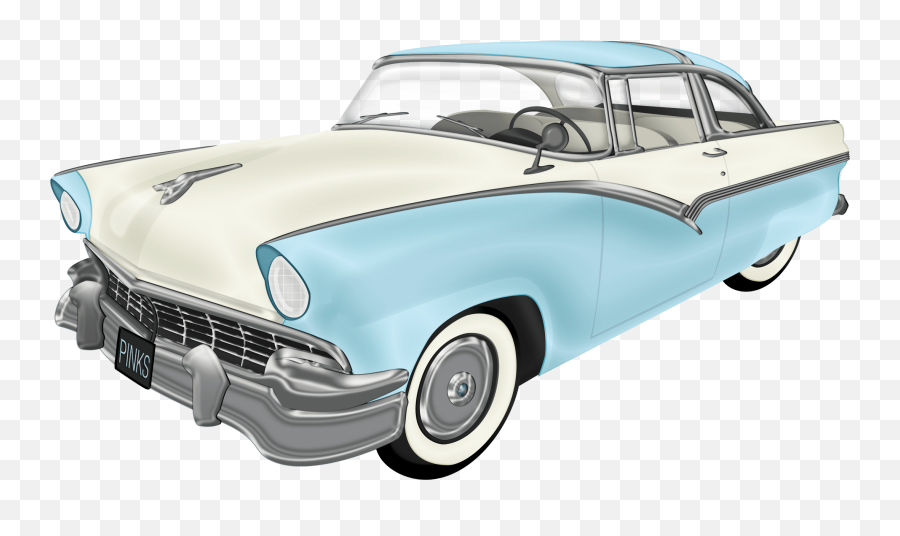 Download Old School Car Png - 50s Car Clipart,Blue Car Png