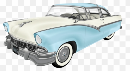 Download Old School Car Png - 50s Car Clipart,Blue Car Png