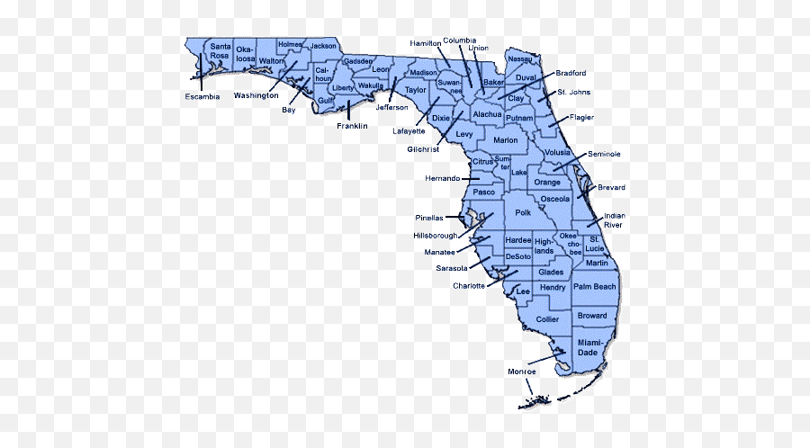 Florida County Profiles - All Counties In Florida Png,Florida Map Png