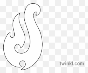 Koru Maori Fish Hook Symbol Eyfs Ks1 Bw Rgb Illustration - Dot png