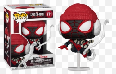 Marvelu0027s Spider - Man Miles Morales in White Funko Pop Winter Suit png