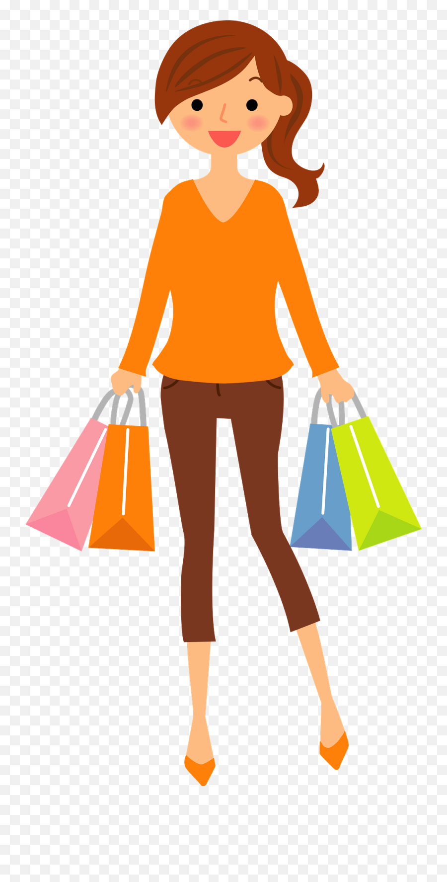 Download Free Bag Girl Shopping Holding Happy Icon Favicon - Woman Shopping Clipart Png,Excited Icon