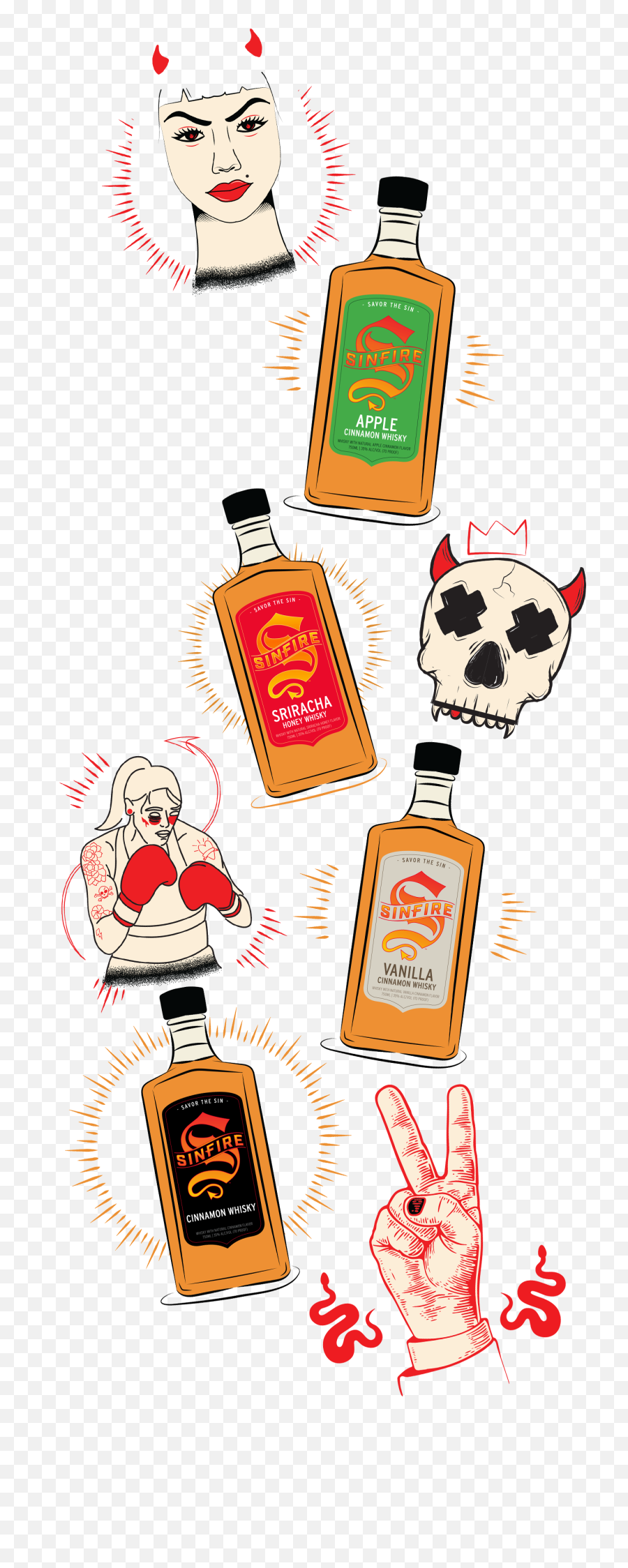 Sinfire Whisky - Product Label Png,Cinnamon Icon