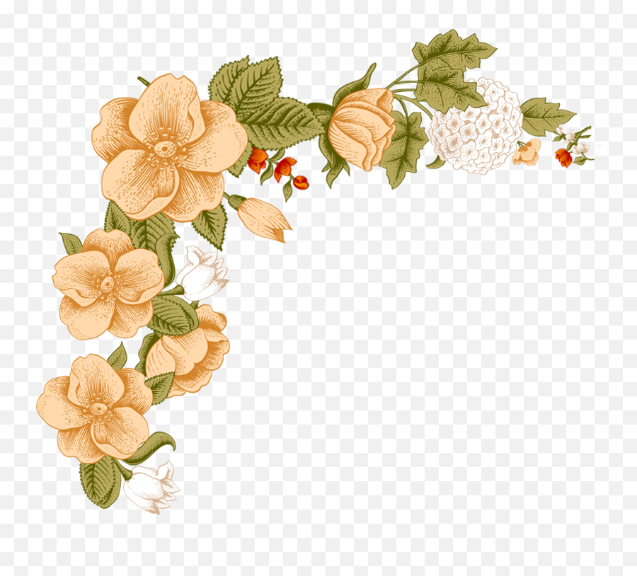 Peach Flowers Png - Flower Floral Design Clip Art Flower Free Download Flower Frame Png,Flower Background Png