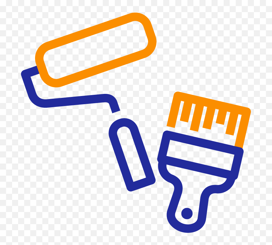 Painting Contractors Pure Colors Llc - Horizontal Png,Roller Paint Brush And Can Icon