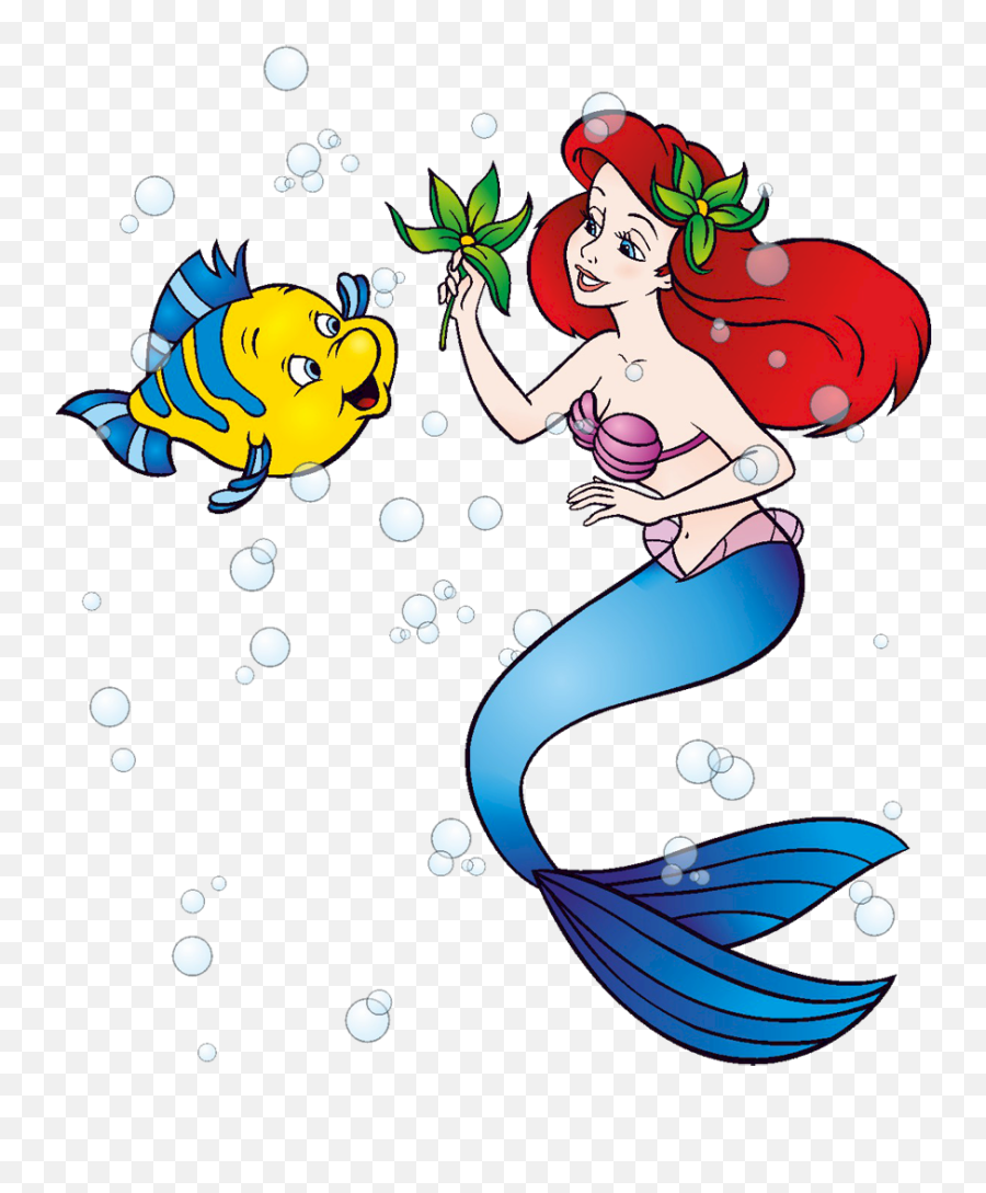 Download Little Mermaid Disney Flounder Clip Art N2 - Ariel Flounder Sebastian Art Png,Flounder Png