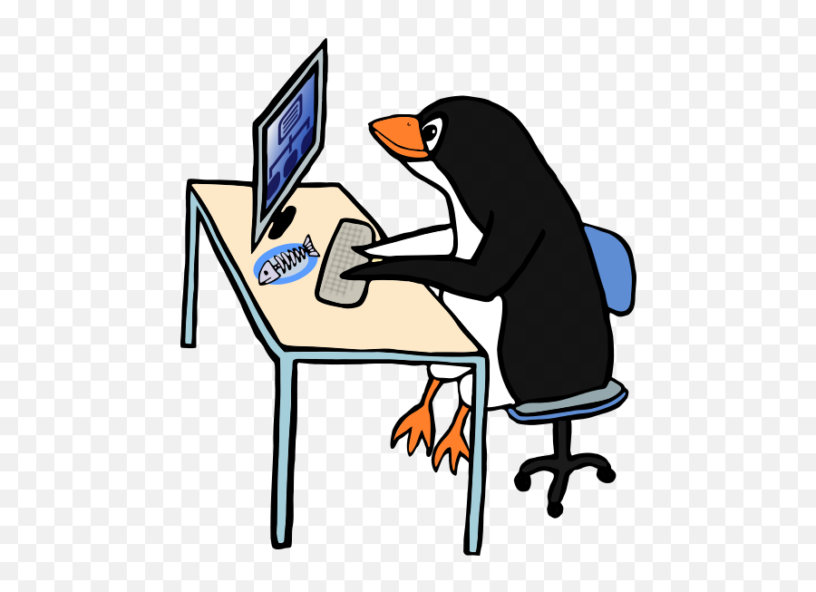 Download Linux Computer Penguin Png File Hd Hq Image - Penguin Working,Typing Png