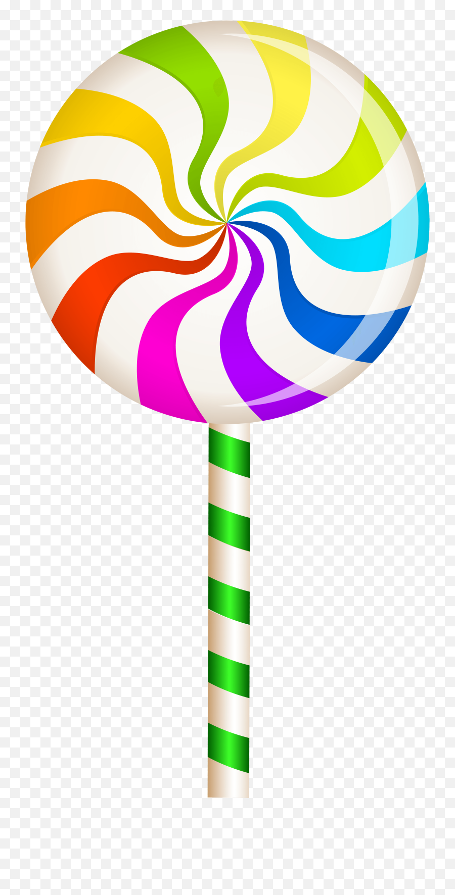 Multicolor Swirl Lollipop Png Clip Art - Lollipop Clipart Png,Lollipop Transparent