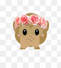 Monkey Emoji With Flower Crown Png Picture 1881975 - Monkey Emoji Flower Crown,Mankey Png