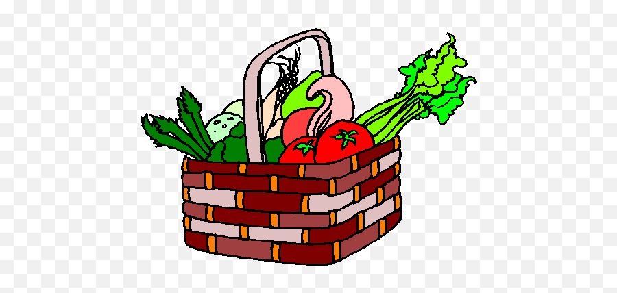 Gift Basket Drawing Free Download - Basket Vegetables Cartoon Gif Png,Basket Transparent