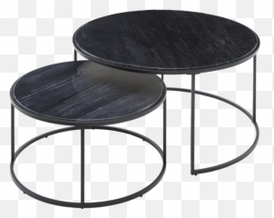 Black Marble Nest Of 2 Coffee Tables Png Table