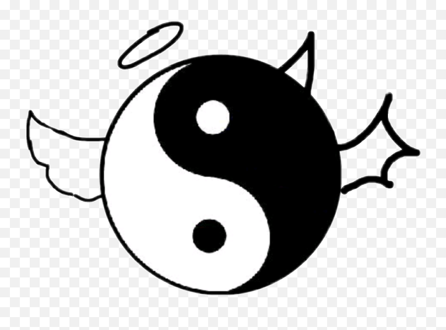 Yinyang Sticker - Ying Yang Transparent Cartoon Jingfm Easy Yin Yang Drawings Png,Yin And Yang Png