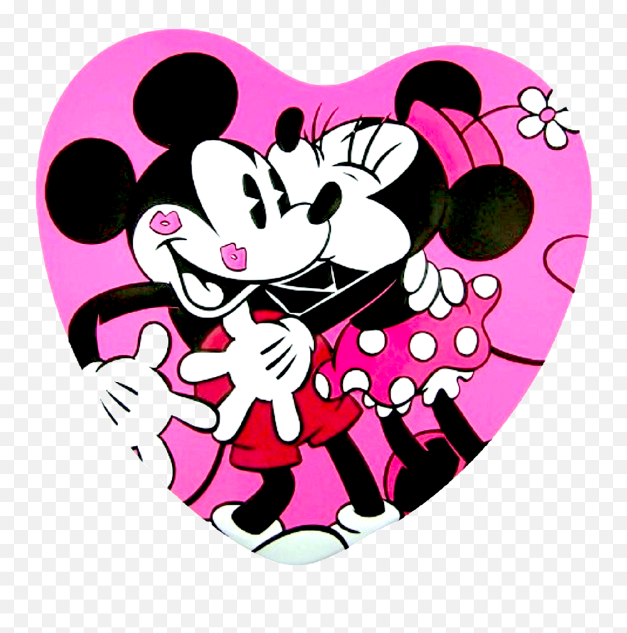 Mick U0026 Minn Hot Pink Heart - Mickey And Minnie Svg Png,Pink Heart Transparent