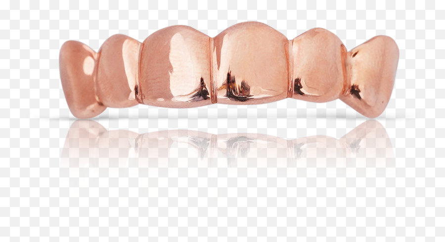 Polished Solid Rose Gold Teeth - Rose Gold Grillz Png,Grillz Png